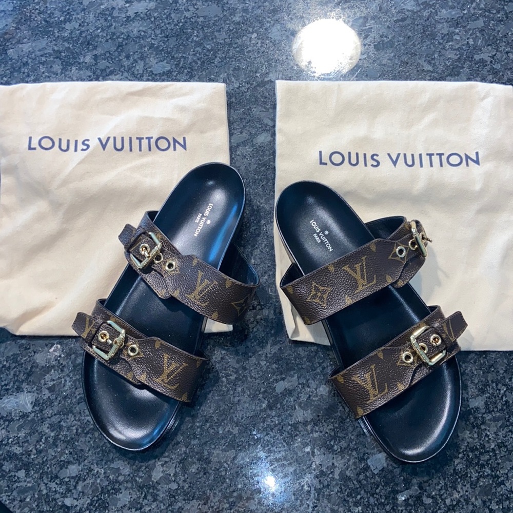 Authentic louis vuitton bom dia flat mule size 39